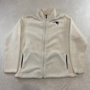 NFL NEW ENGLAND PATRIOTS Juniors Women's Fleece Sherpa Sweater Jacket XL 76771